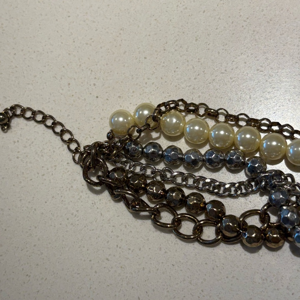 Chunky Multi 6 Strand Chain Bracelet - Picture 6 of 7